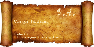 Varga Abdiás névjegykártya